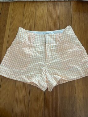 Club Monaco Peach Gingham High-Waist Shorts